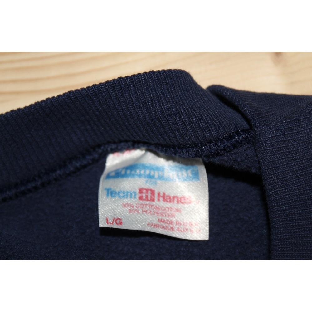 Georgia Tech Yellow Jackets Hanes Sweatshirt Mens L Blue Vintage 90s Pullover - Picture 4 of 7